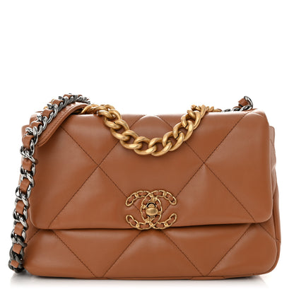 Chanel Lambskin Quilted Medium Chanel 19 Flap Brown 1 of 10