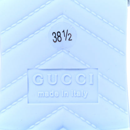 Gucci Jacquard Logo Embroidered Luna Slide Sandals 38.5 Sky Blue 8 of 10