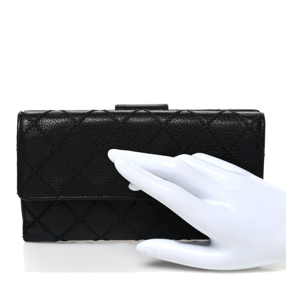 Chanel Calfskin Stitched CC Long Wallet Black 2 of 11