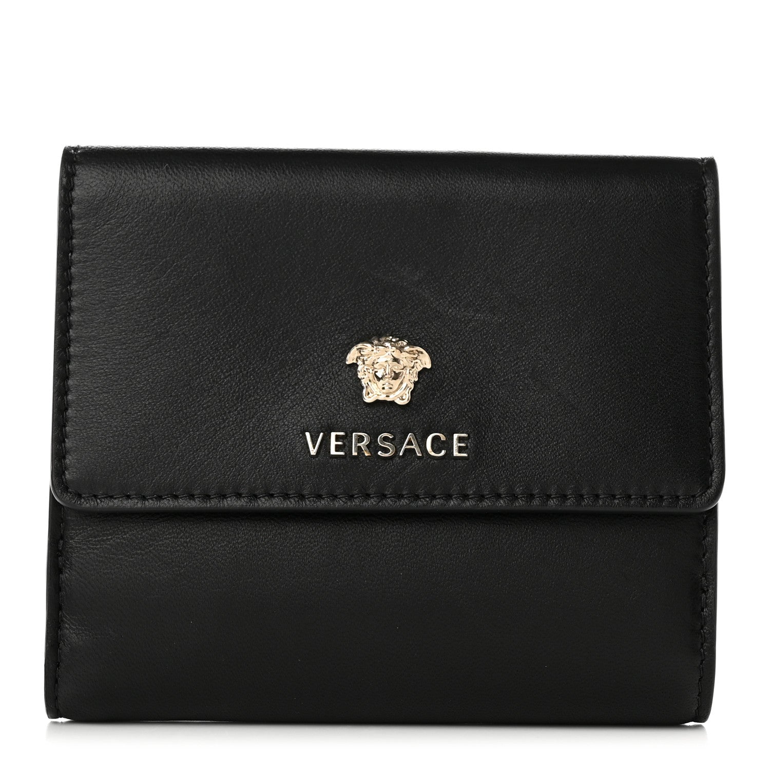 Versace Calfskin Medusa Wallet Black 1 of 10