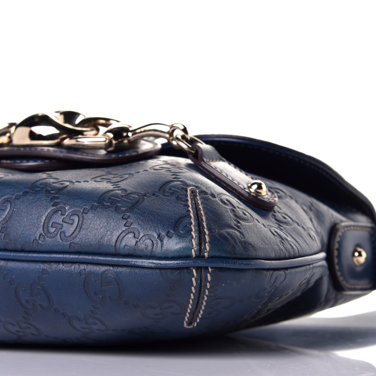Guccissima Wave Flap Bag Blue