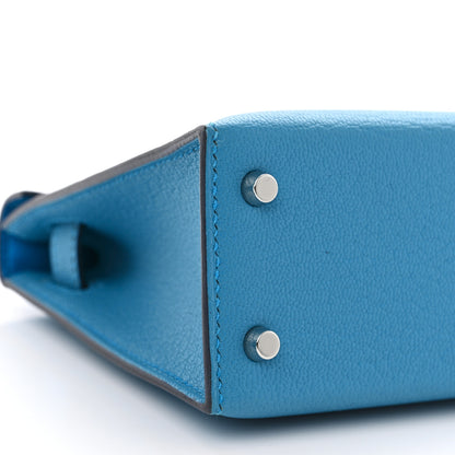 Hermes Chevre Mysore Mini Kelly Sellier 20 Bleu Frida 9 of 11