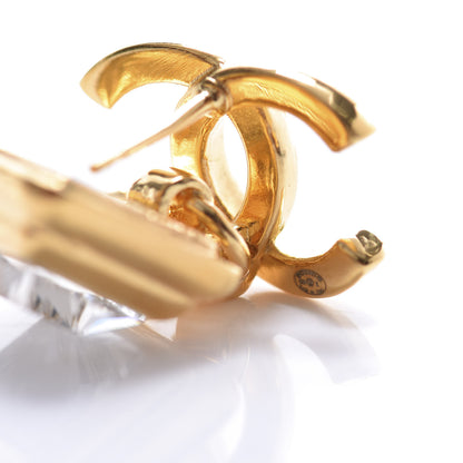 Chanel Large Crystal CC Drop Earrings Gold 4 of 4