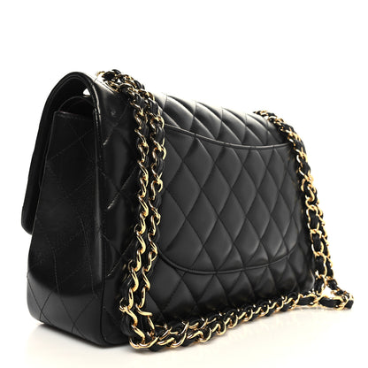 Chanel Lambskin Quilted Jumbo Double Flap Black 3 of 10