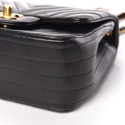 Chanel Lambskin Chevron Quilted Mini Square Flap Black 6 of 10