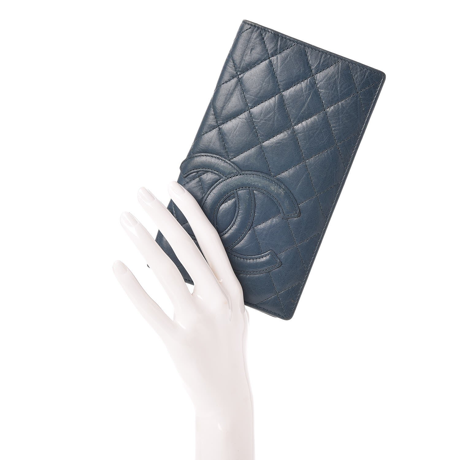 Chanel Calfskin Quilted Cambon Yen Wallet Blue 2 of 9