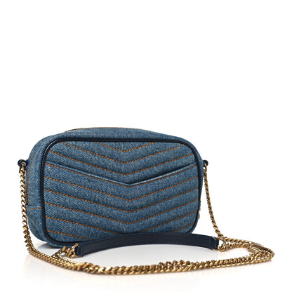 Saint Laurent Denim Matelasse Monogram Mini Lou Camera Bag California Blue 3 of 10