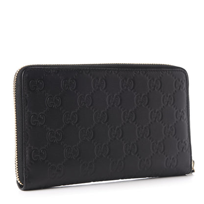 Gucci Guccissima Zip Around Travel Wallet Black 2 of 9
