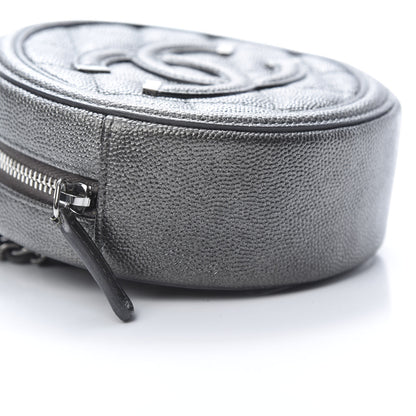 Chanel Metallic Caviar Quilted Round Filigree Crossbody Dark Silver 9 of 11