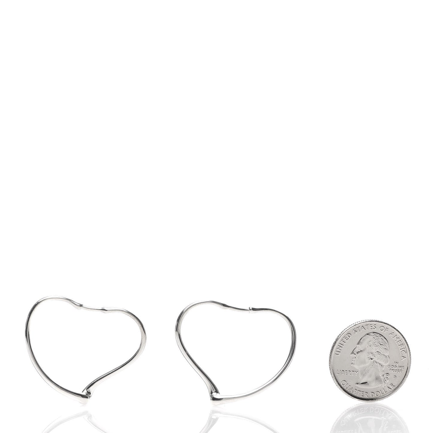 Sterling Silver Small Elsa Peretti Open Heart Hoop Earrings