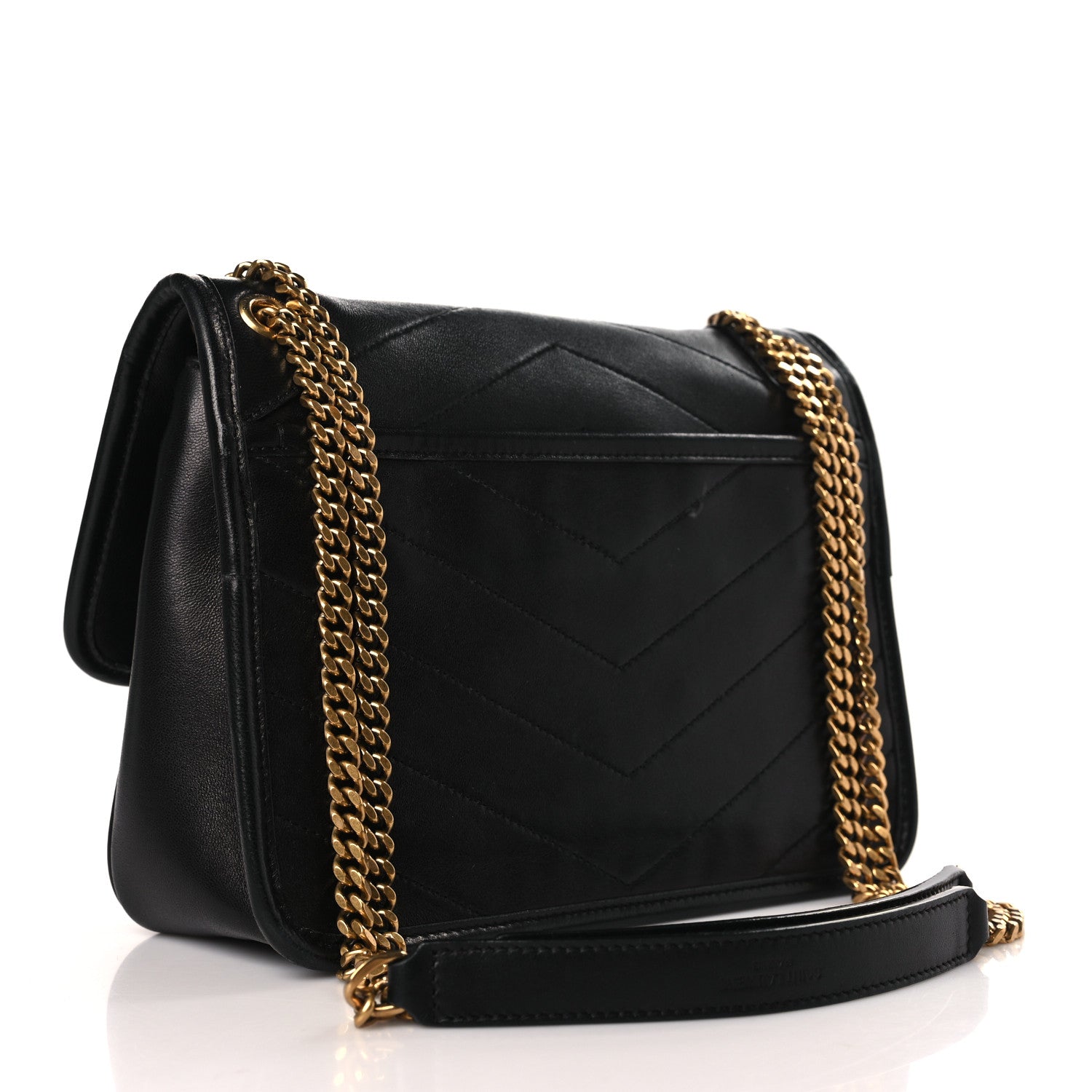 Saint Laurent Lambskin Matelasse Monogram Baby Niki Chain Satchel Black 3 of 9