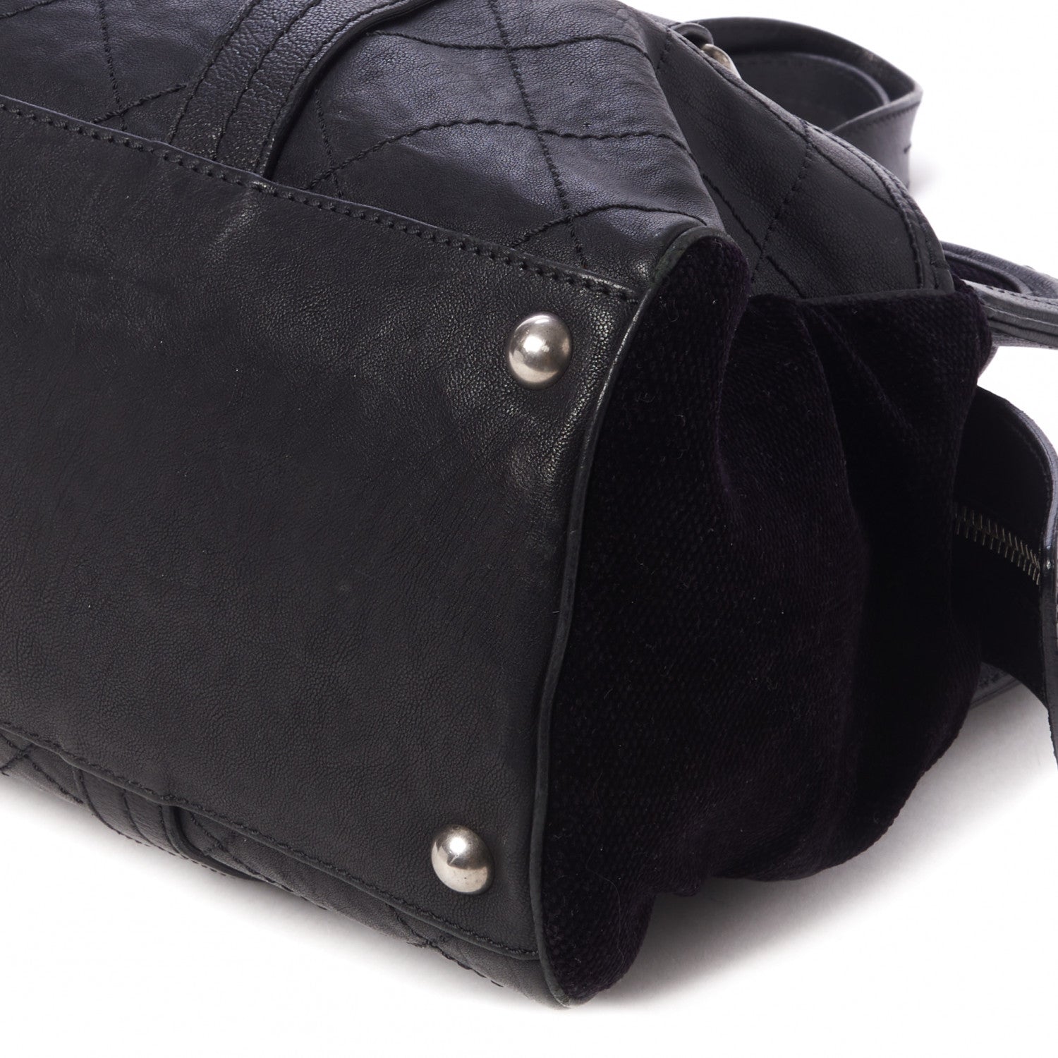 Chanel Sheepskin Velvet Mademoiselle Shoulder Bag Black 4 of 9
