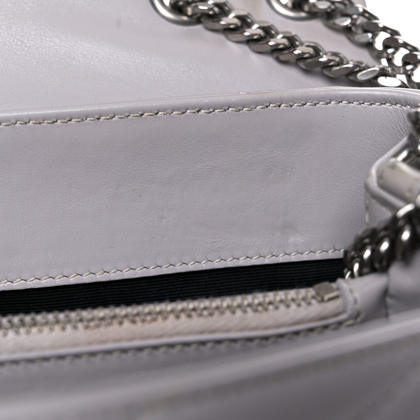 Calfskin Y Quilted Monogram Small Loulou Chain Satchel Granite
