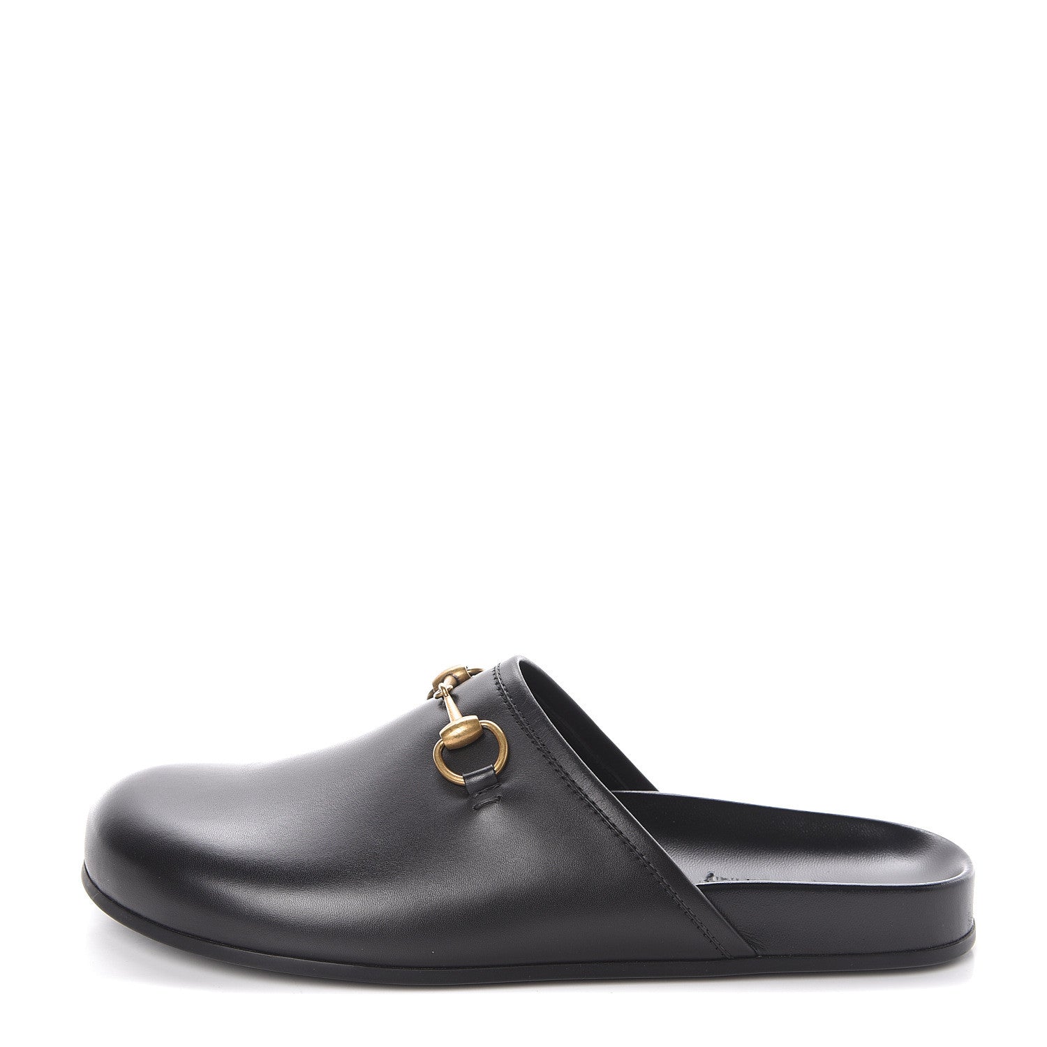 Gucci Calfskin Mens Horsebit River Slippers 8 Black 1 of 8