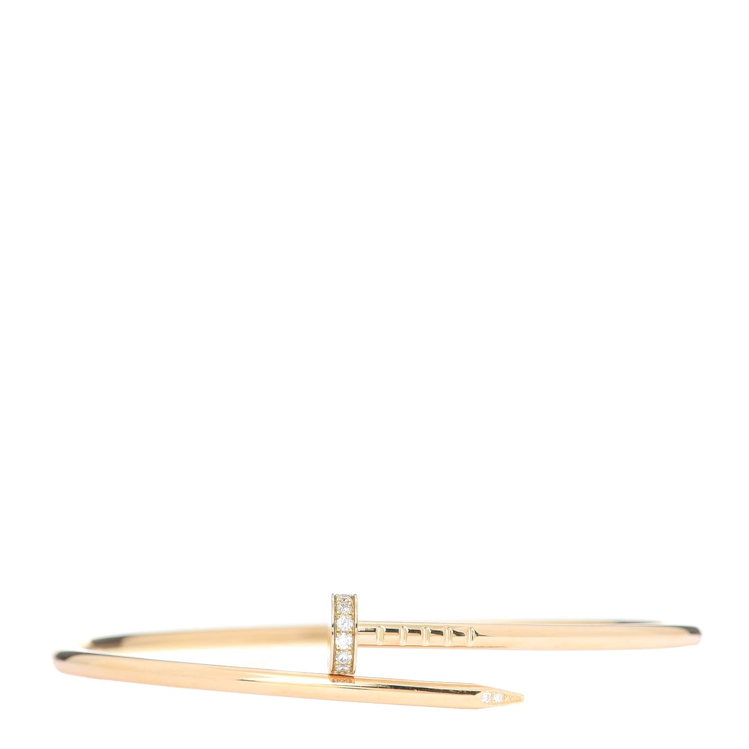 Cartier 18K Yellow Gold Diamond Small Juste Un Clou Bracelet 17 1 of 5