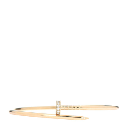 Cartier 18K Yellow Gold Diamond Small Juste Un Clou Bracelet 17 1 of 5