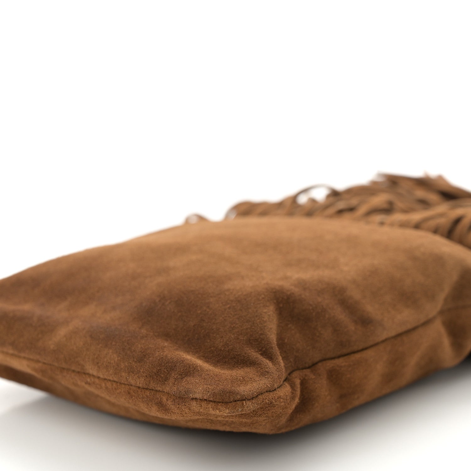 Saint Laurent Suede Calfskin Small Grace Fringed Hobo Bag Light Ocre 9 of 9
