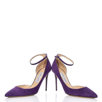 Jimmy Choo Suede Lucy 100 Pumps 38 Boho Purple 6 of 12