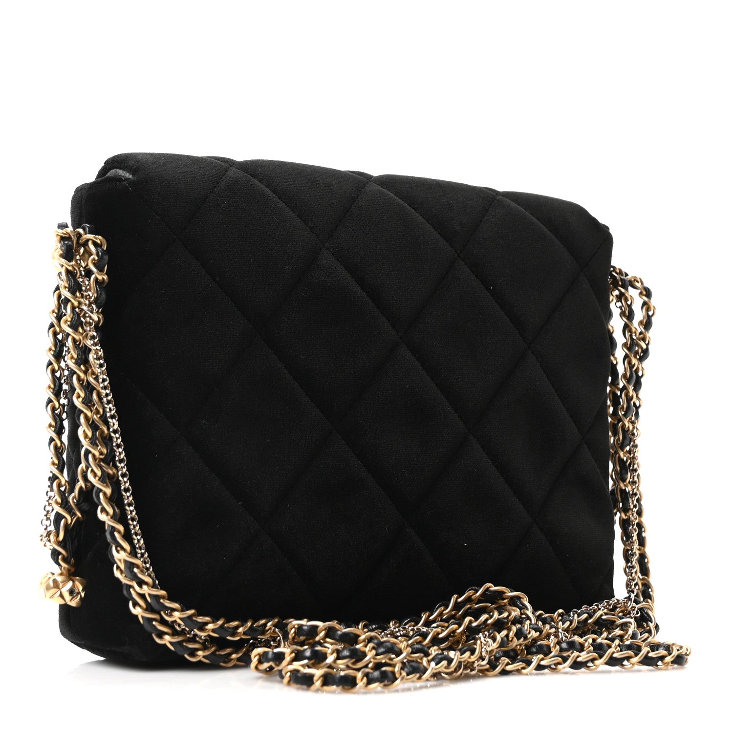 Chanel Velvet Quilted Crush On Chains Flap Bag Black 3 of 10