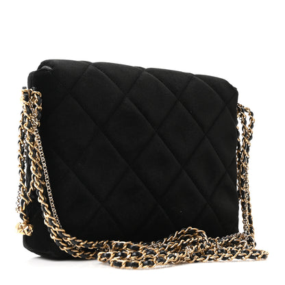Chanel Velvet Quilted Crush On Chains Flap Bag Black 3 of 10