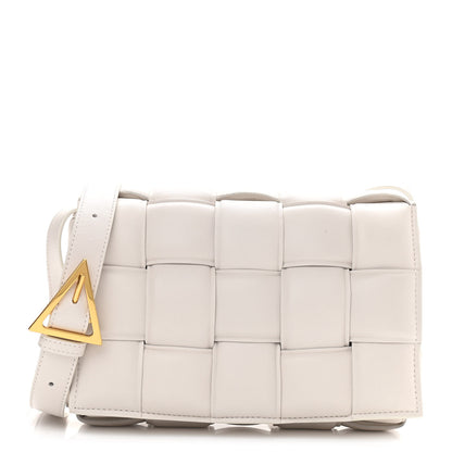 Bottega Veneta Paper Calfskin Maxi Intreccio Padded Cassette Crossbody Bag White 1 of 9