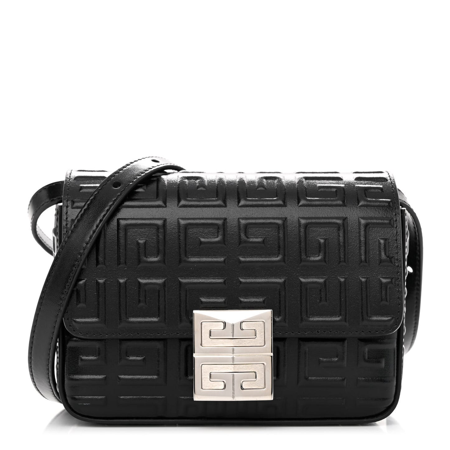 Calfskin 4G Embossed Small Crossbody Black