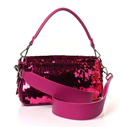 Fendi Sequin Paillettes Shiny Nappa Sex and the City Baguette Ciclamino Pilar 3 of 10