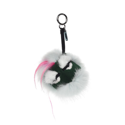 Fendi Fox Rabbit Goat Mink Fur Vitello Flamingo Bagood Monster Bag Bug Charm Light Blue 1 of 4
