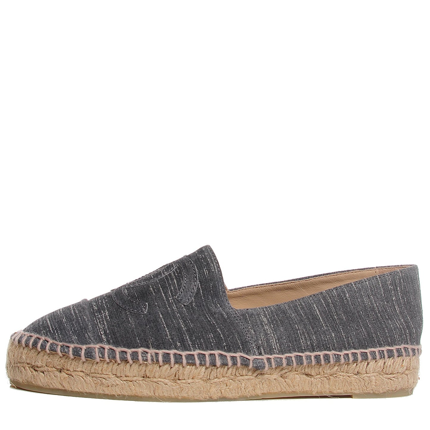 Striated Suede Espadrilles 38 Dark Grey