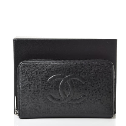 Chanel Caviar Large Timeless CC Zip Around Organizer Wallet Black 13 of 13