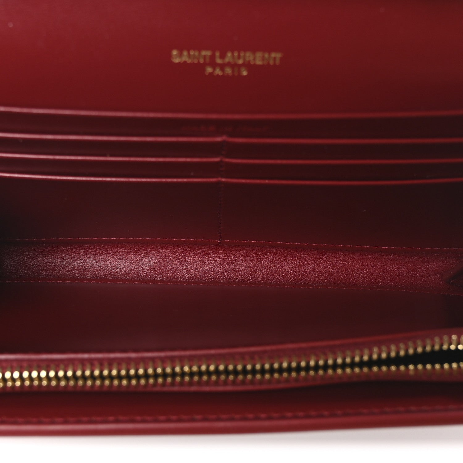 Saint Laurent Smooth Calfskin Le Maillon Chain Wallet Opyum Red 5 of 10