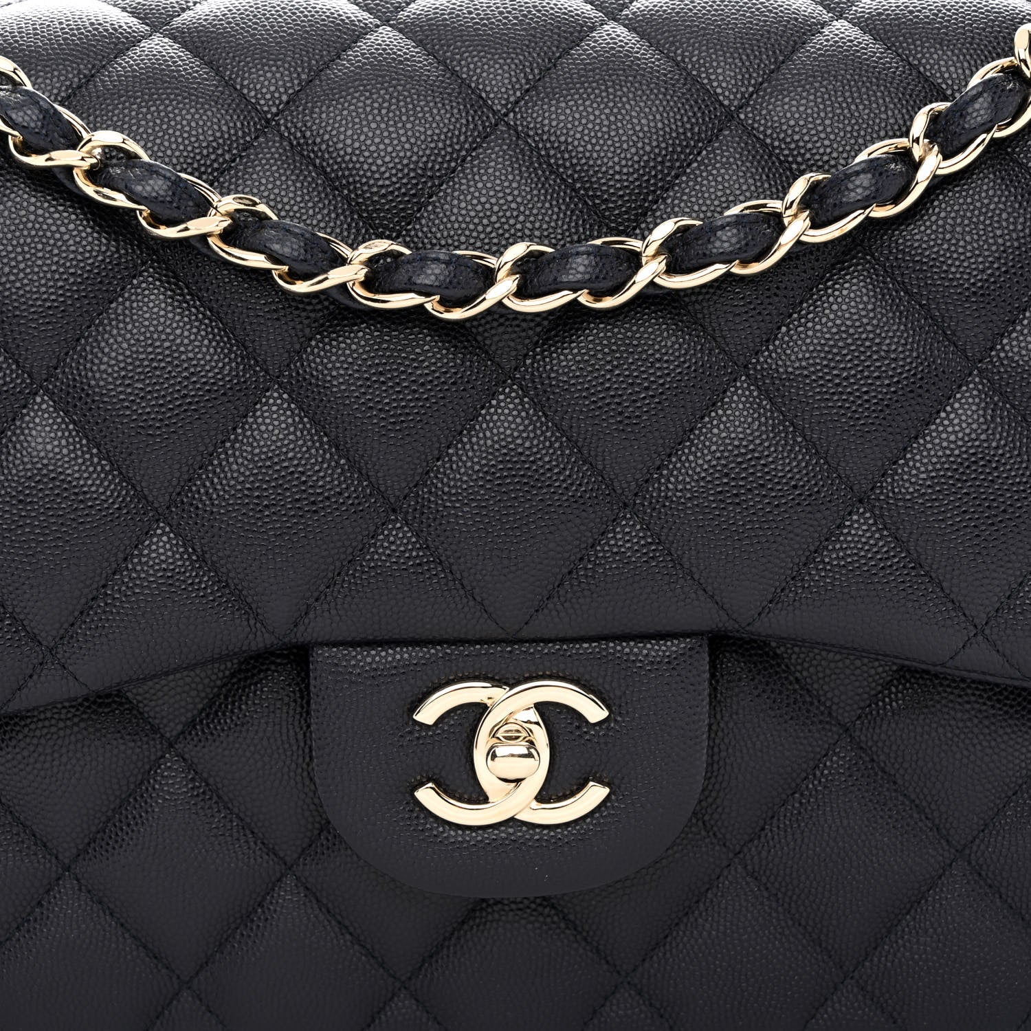 Chanel Caviar Quilted Jumbo Double Flap Navy Blue 8 of 11