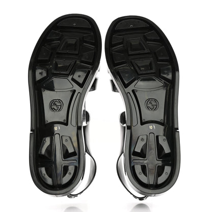 Gucci Shiny Rubber Double G Buckle Strap Sandals 10 Black 5 of 14