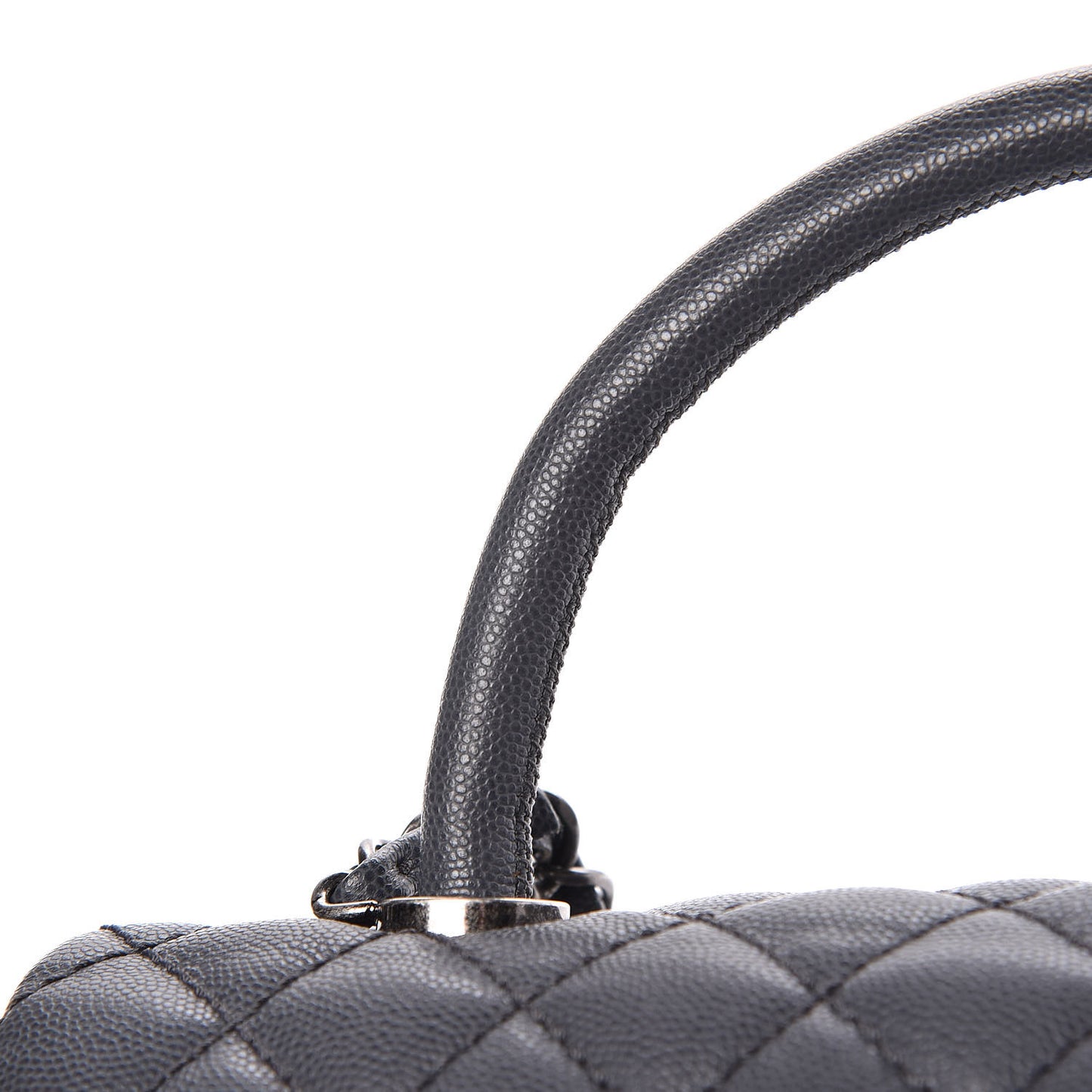 Caviar Quilted Small Coco Handle Flap Gray