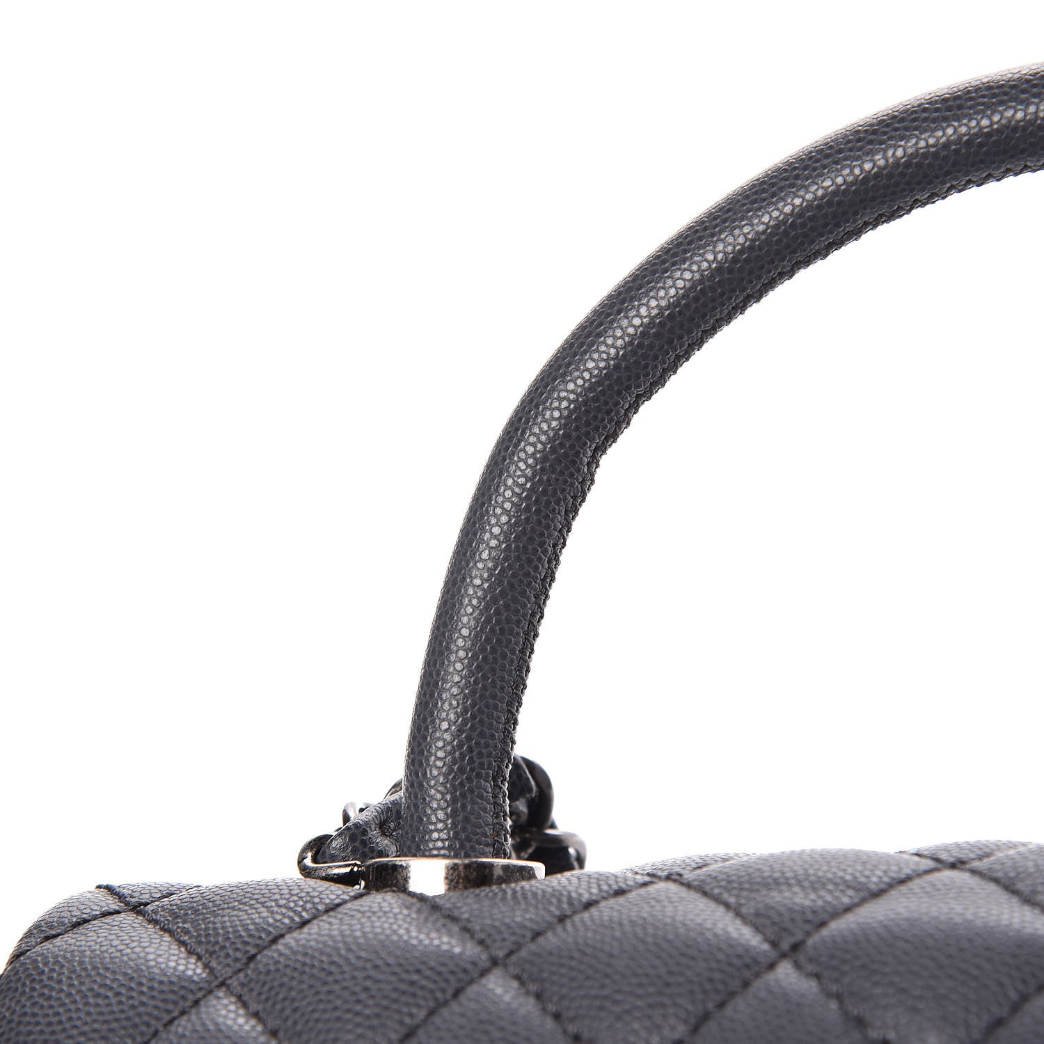Chanel Caviar Quilted Small Coco Handle Flap Gray 11 of 18