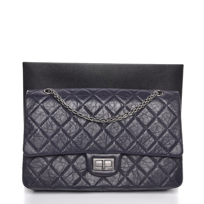 Chanel Aged Calfskin Quilted 2.55 Reissue 227 Flap Navy Blue 9 of 9