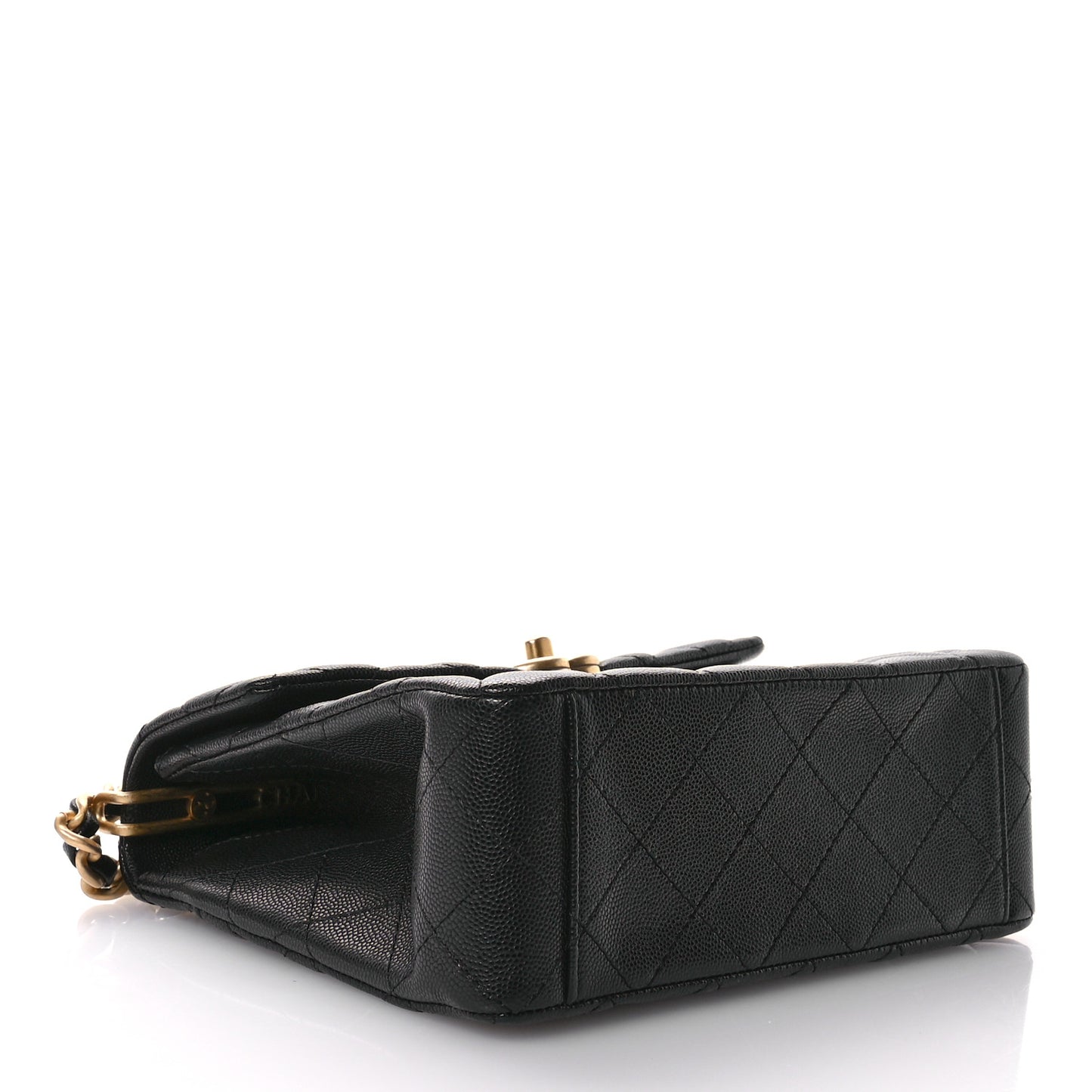Caviar Quilted 31 Rue Cambon Top Handle Flap Black