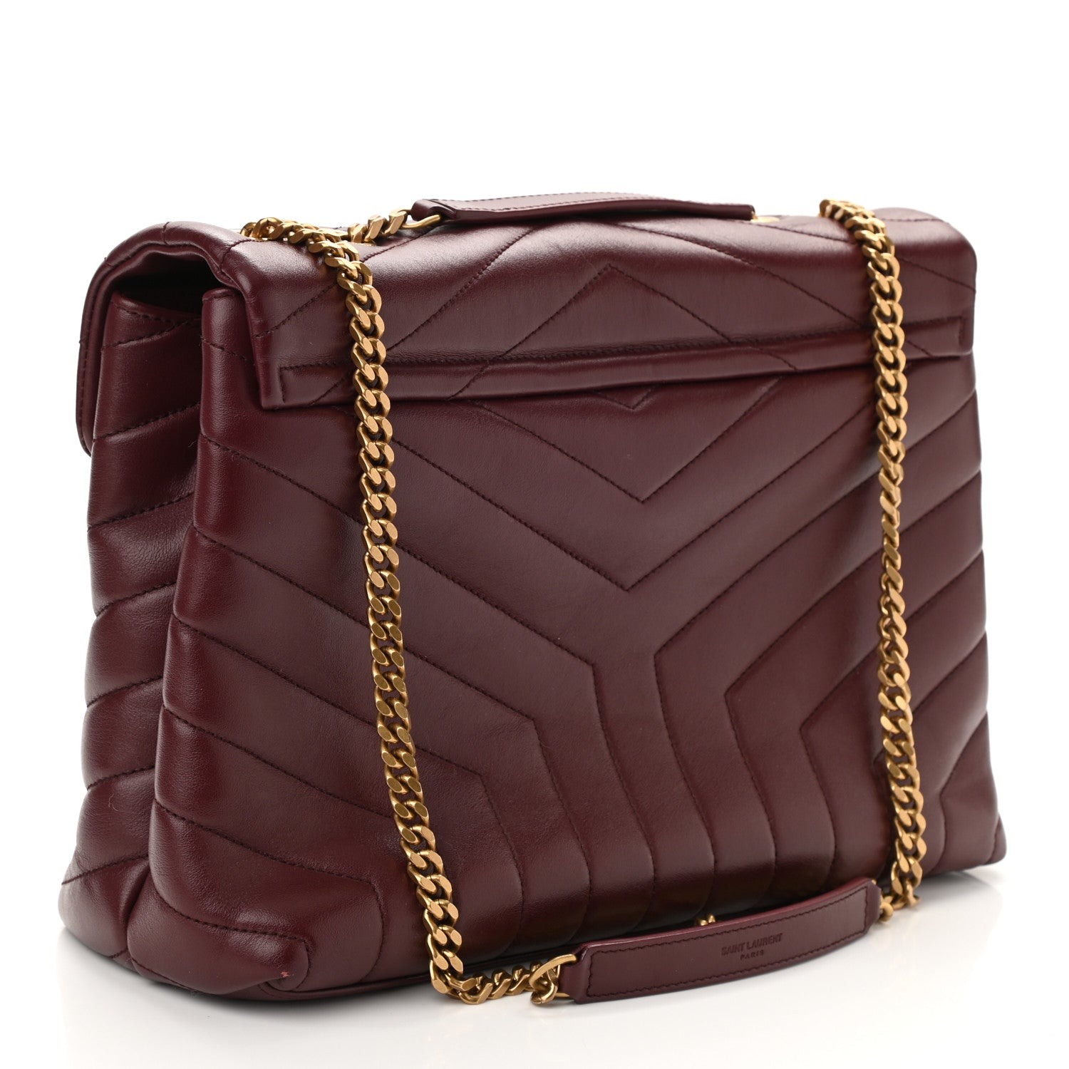 Saint Laurent Calfskin Y Quilted Monogram Medium Loulou Chain Satchel Palissandre 3 of 11