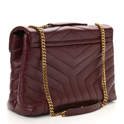 Saint Laurent Calfskin Y Quilted Monogram Medium Loulou Chain Satchel Palissandre 3 of 11
