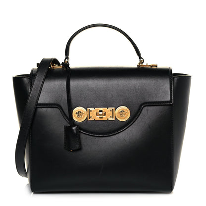 Versace Calfskin Signature Satchel Black 1 of 16