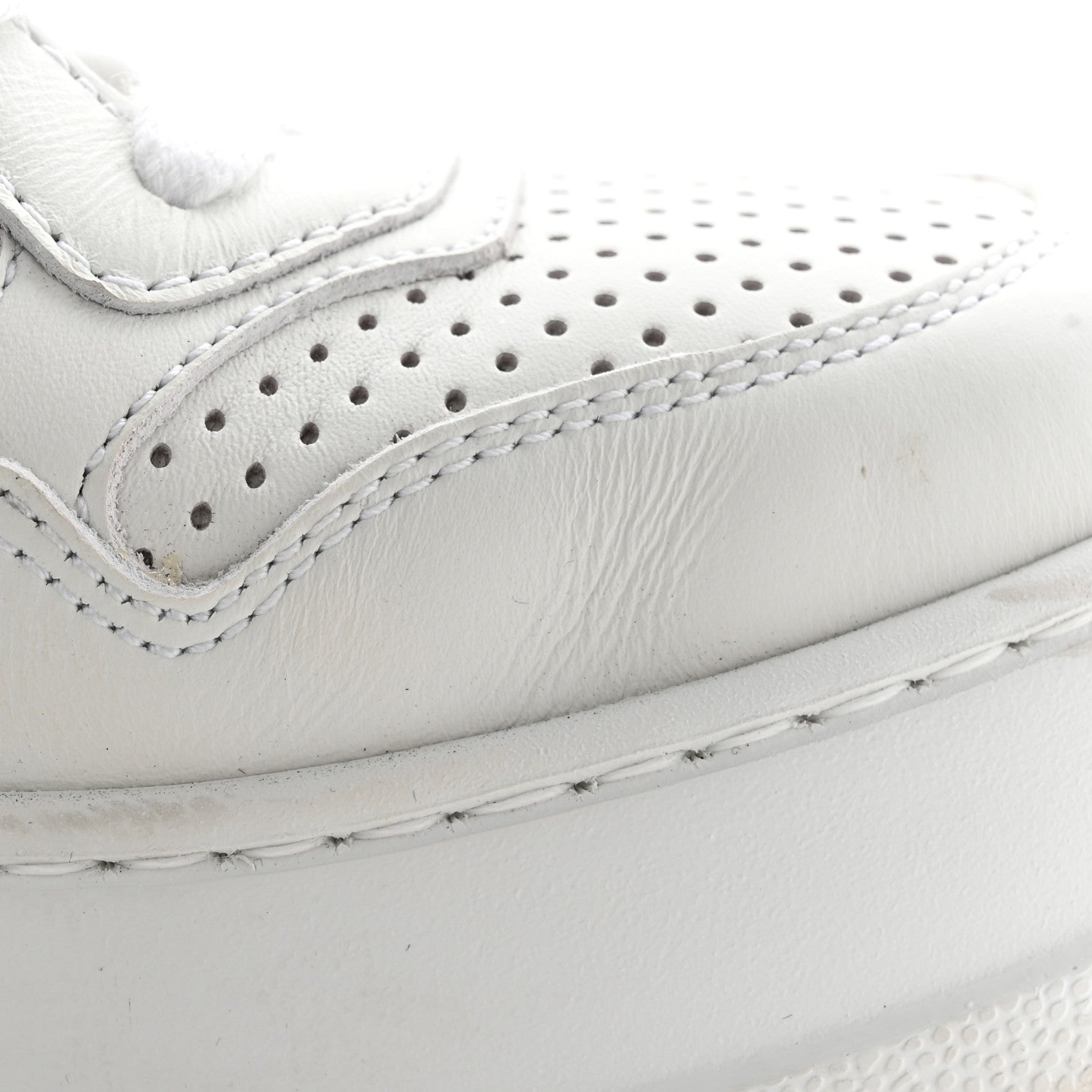 Gucci Calfskin Web Perforated Womens Platform 55mm Sneakers 38.5 White Bright Splash 12 of 14