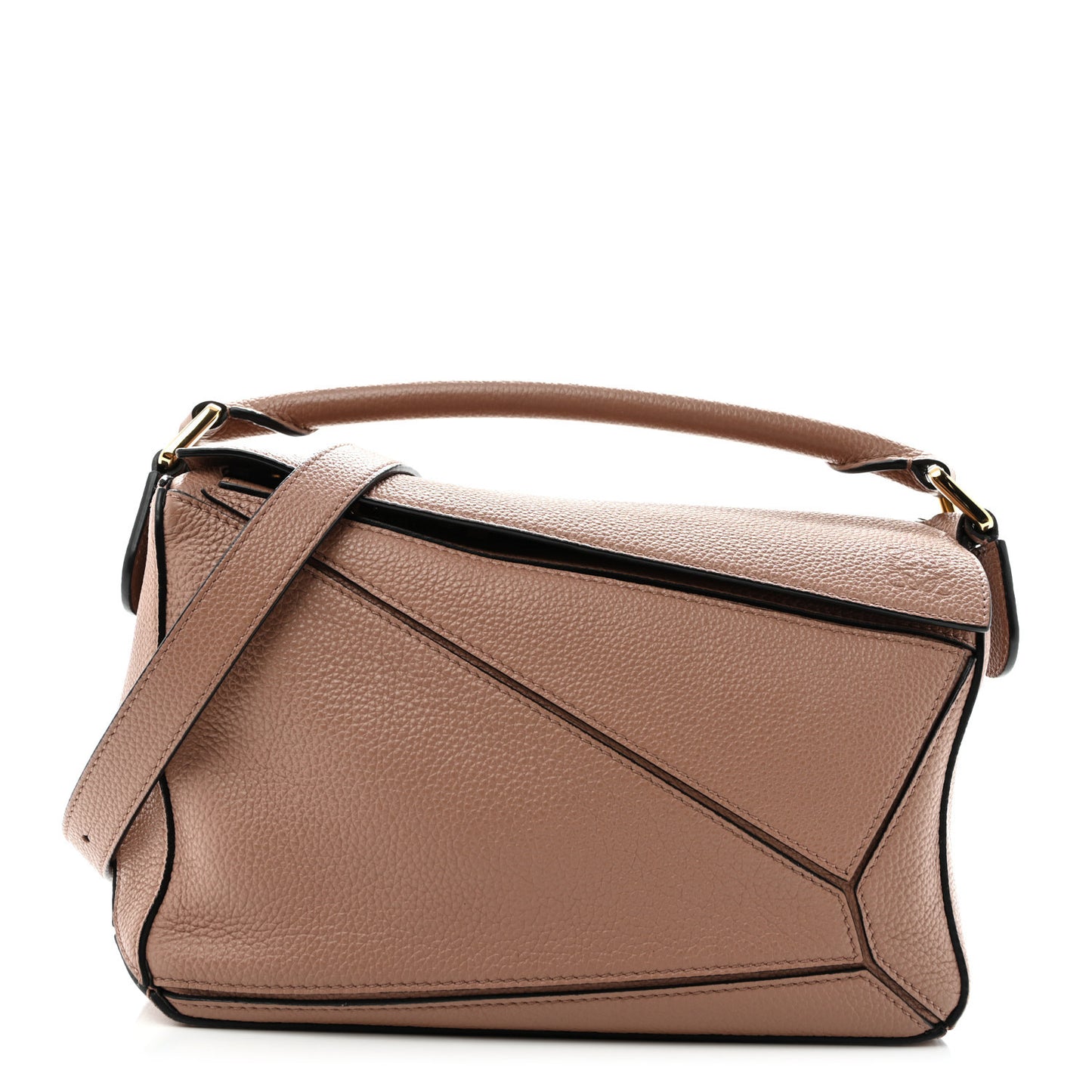 Grained Calfskin Small Puzzle Bag Dark Blush