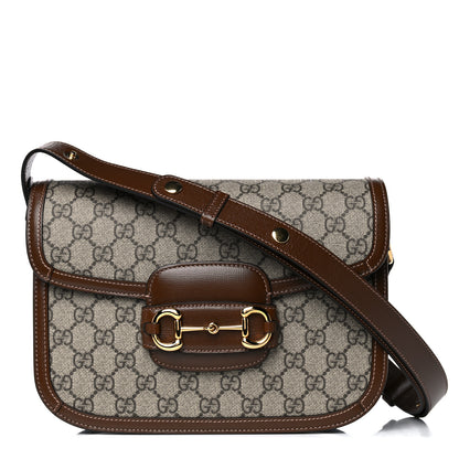 Gucci GG Supreme Monogram Horsebit 1955 Shoulder Bag Beige Brown Sugar 1 of 9