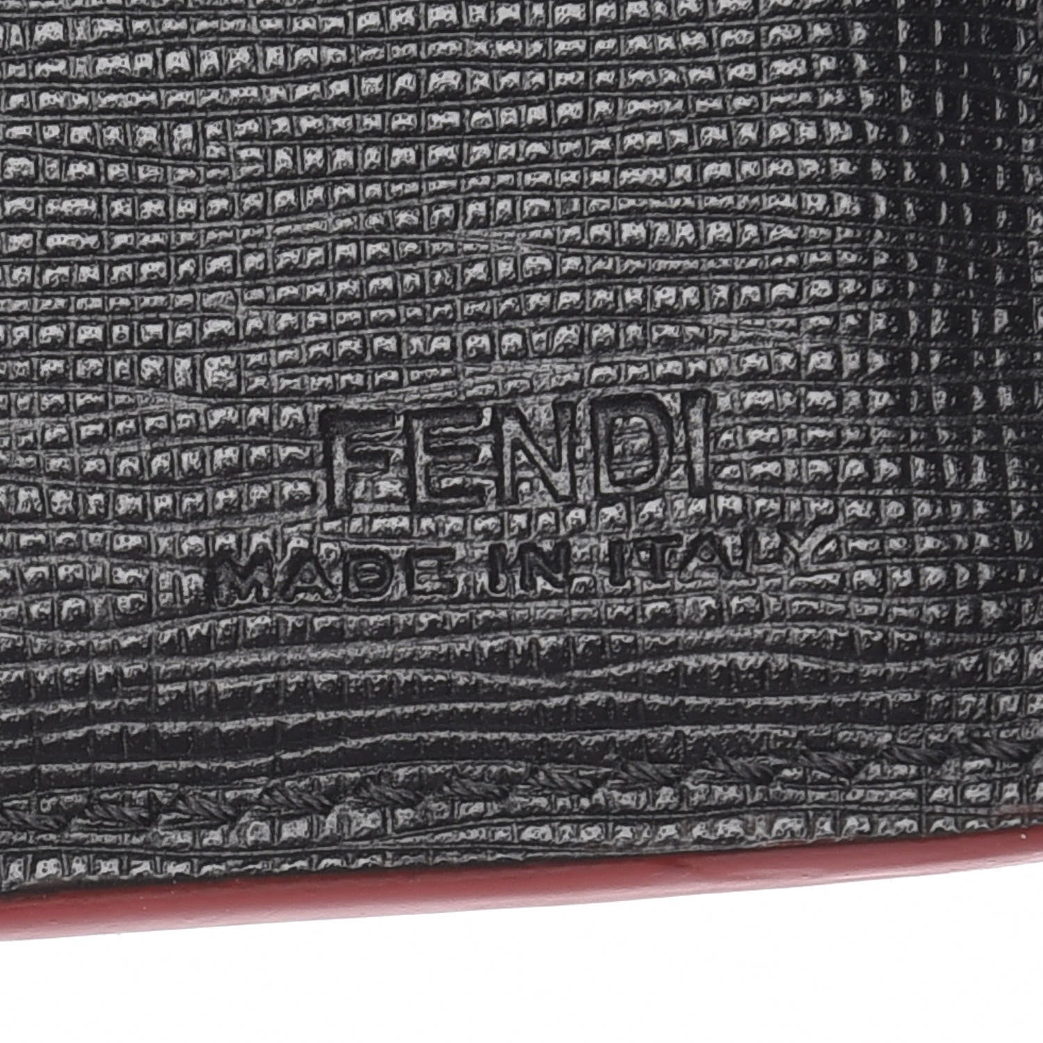 Fendi Vitello Elite Flamingo Lightning Monster Eyes Bi-Fold Wallet Rosso White Black 6 of 9