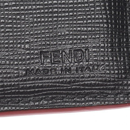 Fendi Vitello Elite Flamingo Lightning Monster Eyes Bi-Fold Wallet Rosso White Black 6 of 9