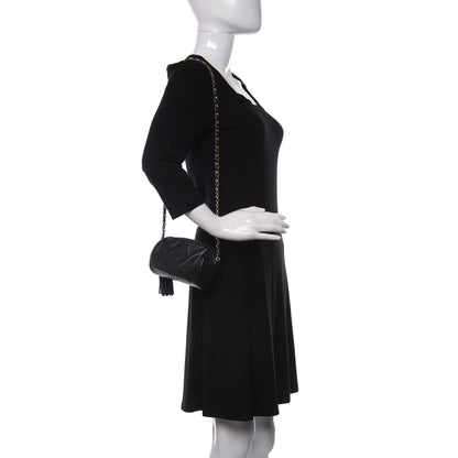 Chanel Lizard Quilted Small Tassel Shoulder Bag Navy 2 of 12