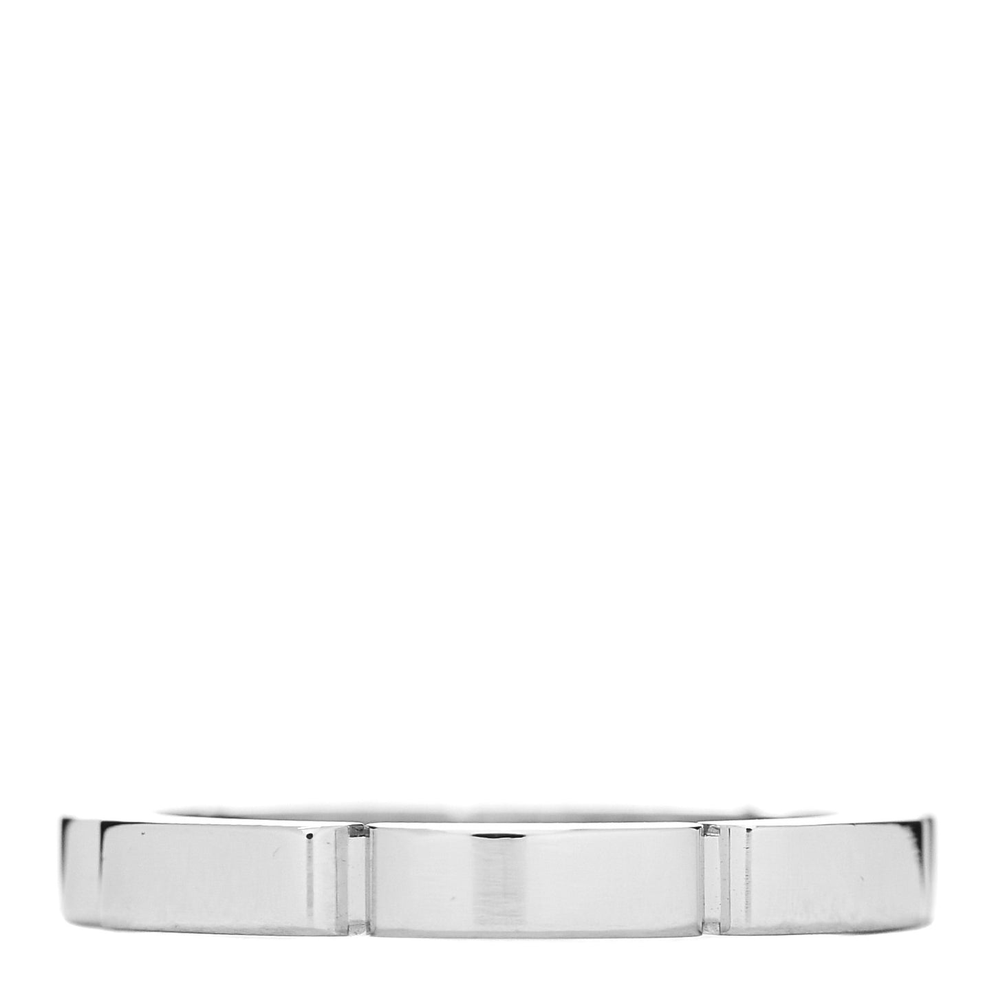 18K White Gold 2.5mm Maillon Panthere Wedding Band Ring 50 5.25