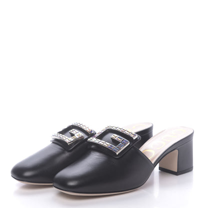 Gucci Malaga Kid Crystal Square G Madelyn Mules 36.5 Black 3 of 9
