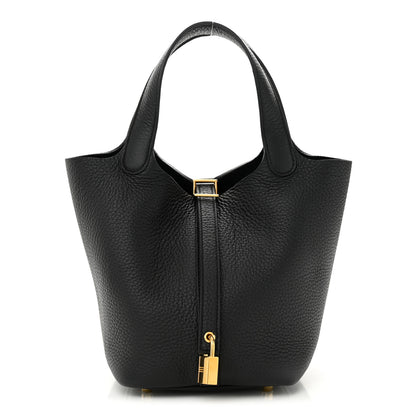 Hermes Taurillon Clemence Picotin Lock 18 PM Black 1 of 9