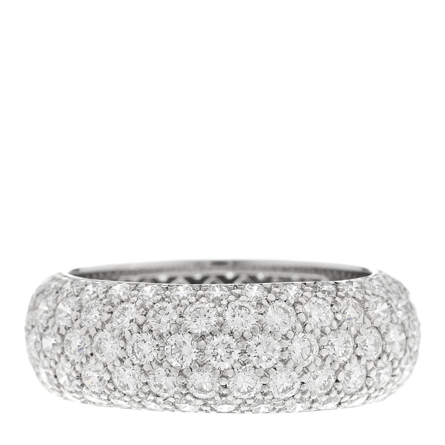 Platinum Diamond Five Row Etoile Band Ring 54 6.75